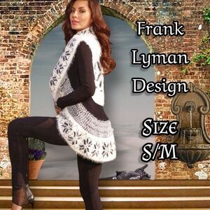 Frank Lyman Design Soft Southwestern Aztec Shawl Collar Sweater Vest Size S/M